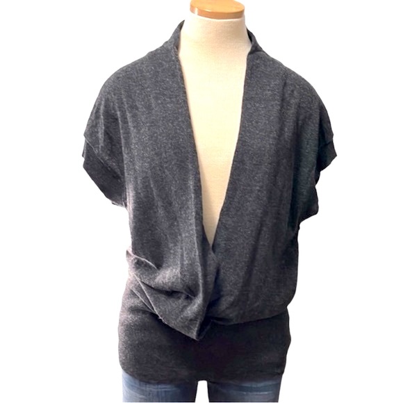 Banana Republic Wrap-Front Sweater, Black, Medium - Picture 2 of 10